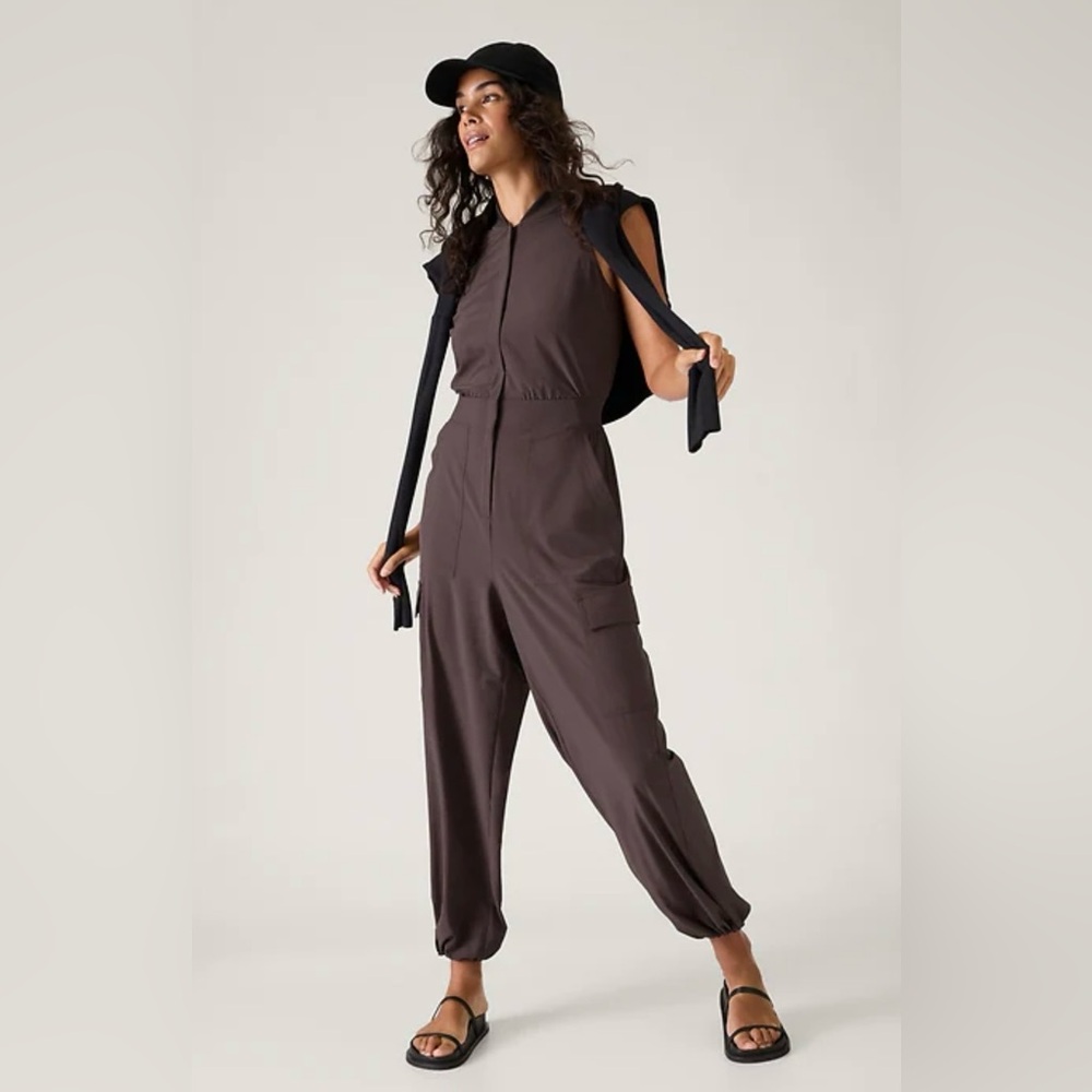 Athleta Brooklyn Utility Jumpsuit in Purple Shale